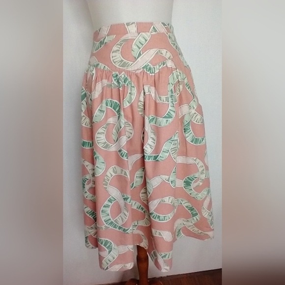 RIBBON PATTERN COTTON HANDMADE SKIRT - Picture 1 of 10